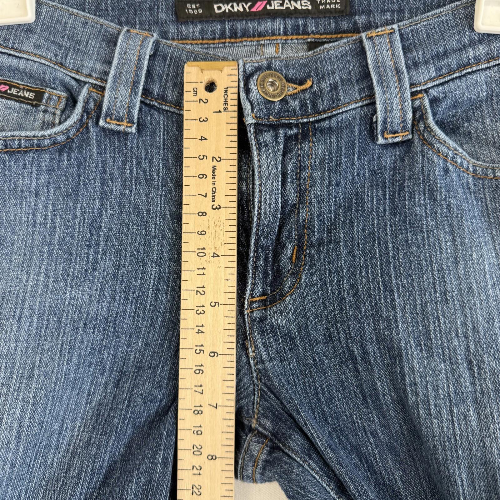 DKNY Womens Flare Jeans Size 5 Long Juniors Blue Denim