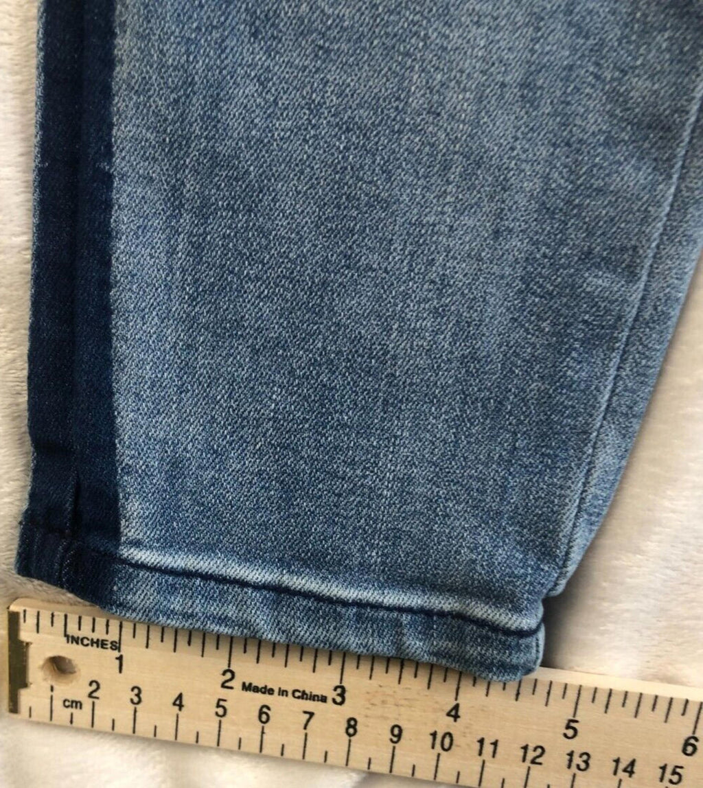 Seven7 Womens Size 4 Medium Wash Mid Rise Skinny Jeans / darker blue side stripe