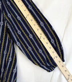 Michael Kors Nautical Blouse Top Womens Size Large Rope And Chain Blue & Gold