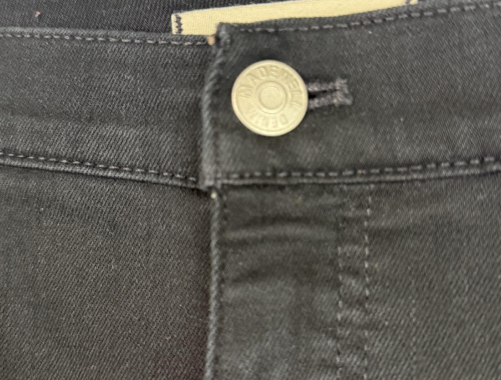 Madewell Black 10" High Rise Skinny Womens 32P Short Stretch Jeans