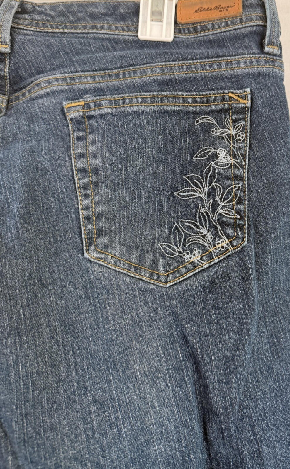 Eddie Bauer Womens Blue Denim Bootcut Jeans Embroidered Size 12R