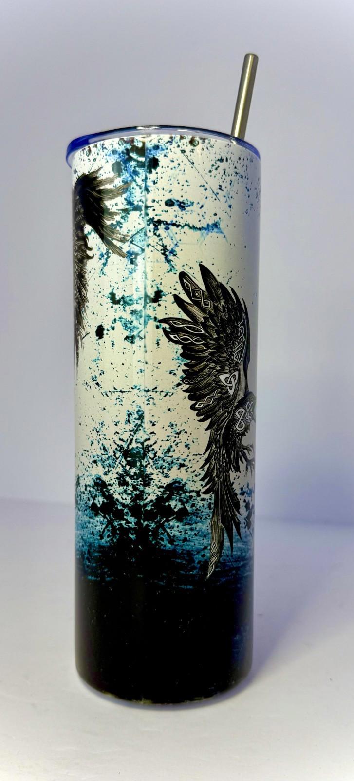 20 oz Vahalla Calling Me Stainless Steel Tumbler with Lid, Straw