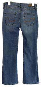 Signature by Levi Strauss Boot Cut Jeans Womens 12S Blue Low Rise Star Belt