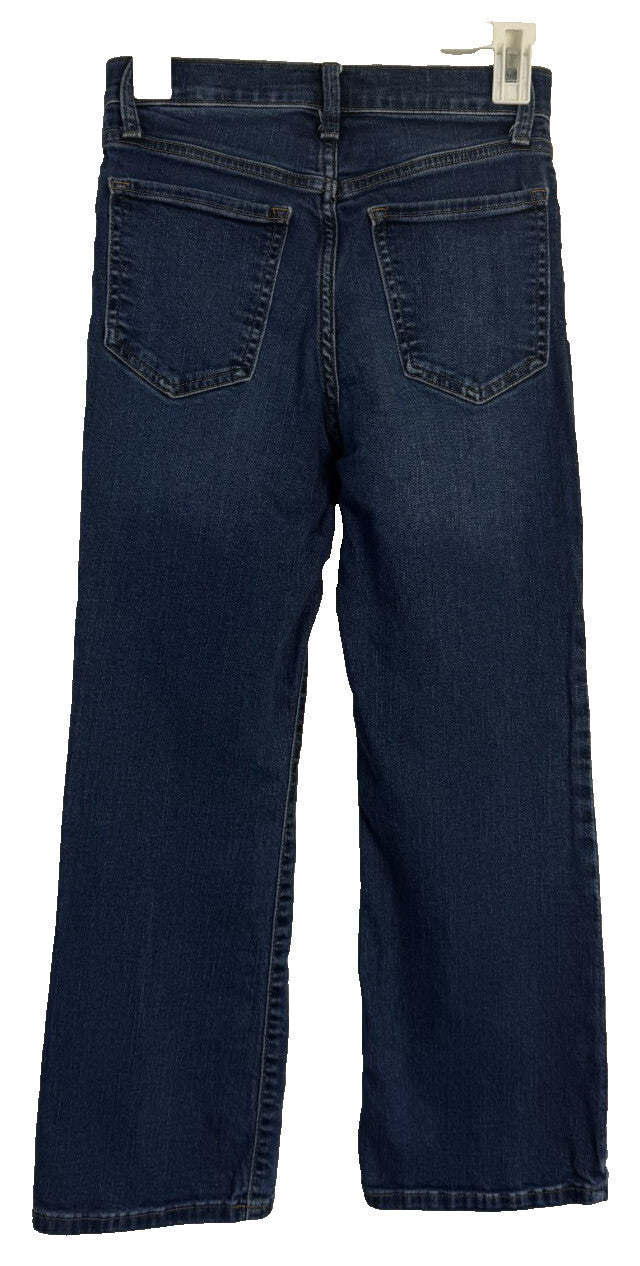 Banana Republic Womens Cropped Bootcut Jeans High Rise Button Fly Blue Size 25/0