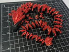 3D Printed Crystal Dragon -PLA- Black and Red - 2 Ft Long - Articulated dragon
