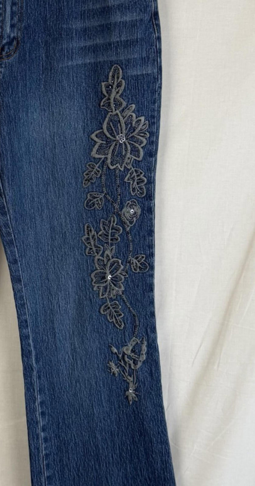 Cosmopolitan Jeanswear Womens Size 12 Bootcut Blue Jeans Embroidery Stretch