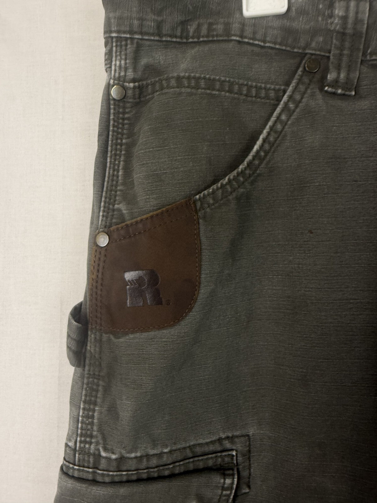 Wrangler Pants Mens 38x30 Grey Carpenter Canvas Utility Workwear Cotton Casual