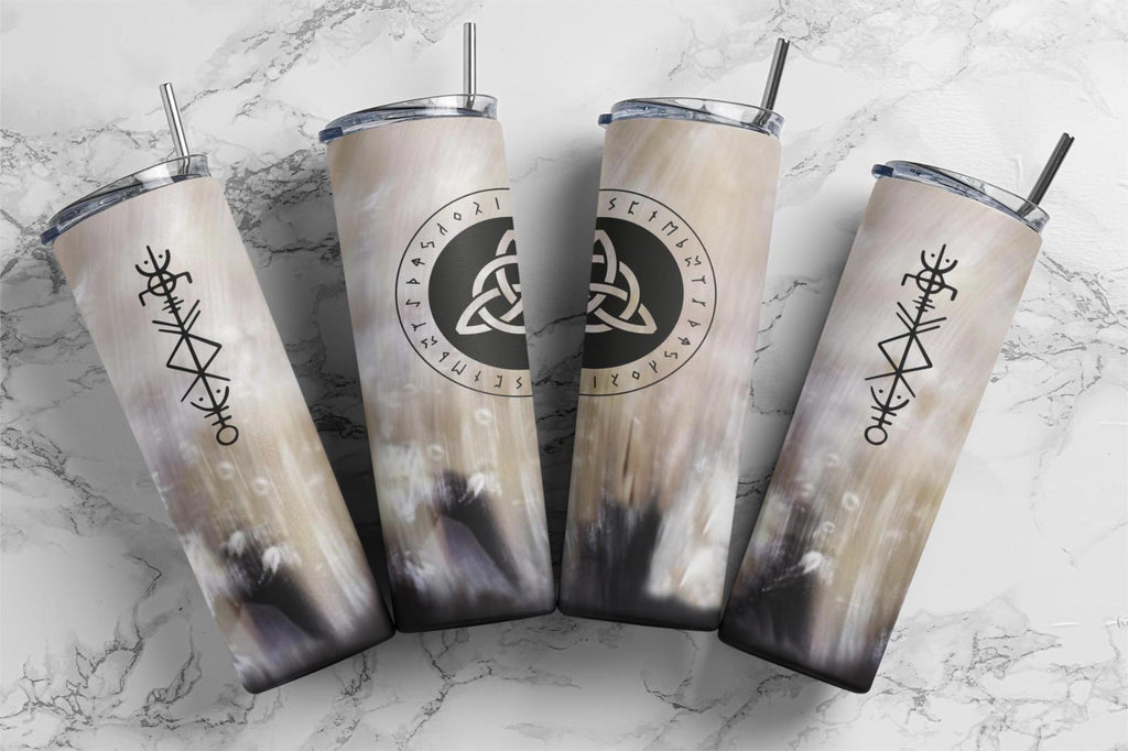 20 oz Viking Horn Stainless Steel Tumbler with Lid, Straw