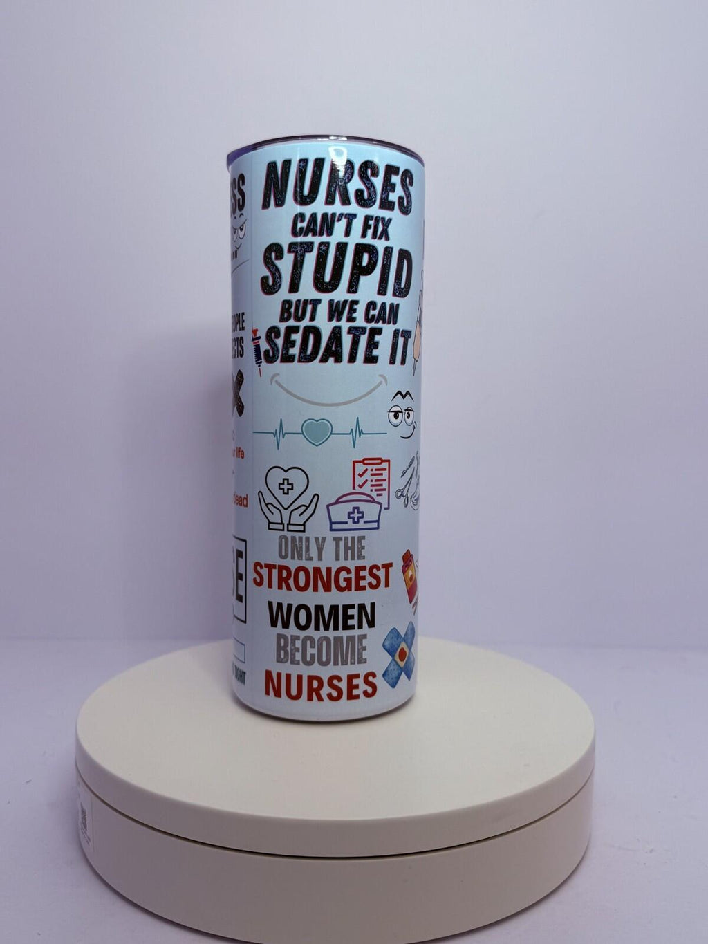 20 oz Nursing Stainless Steel Tumbler with Lid, Straw