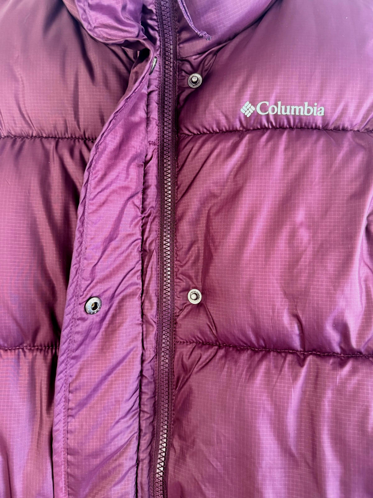 Columbia Vest Womens Large Purple Puffer Quilted Insulated Outdoor Zip Pockets