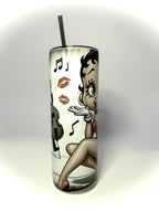 20 oz Vintage Betty Boop Stainless Steel Tumbler with Lid, Straw