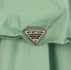 Columbia PFG 2XL XXL Solid Short Sleeve Button-Down Shirt Green Fishing Pockets