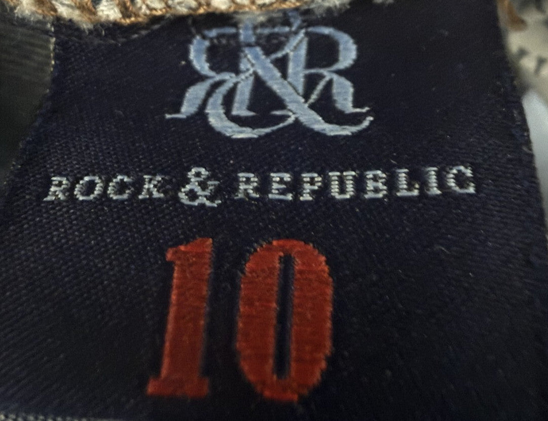 Rock And Republic Jeans Womens Size 10 With Cuffed Zipper Ankle