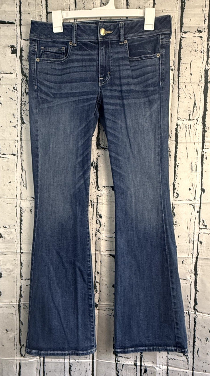 American Eagle Outfitters Women's Kick Boot Jeans Dark Wash Stretch Size 10