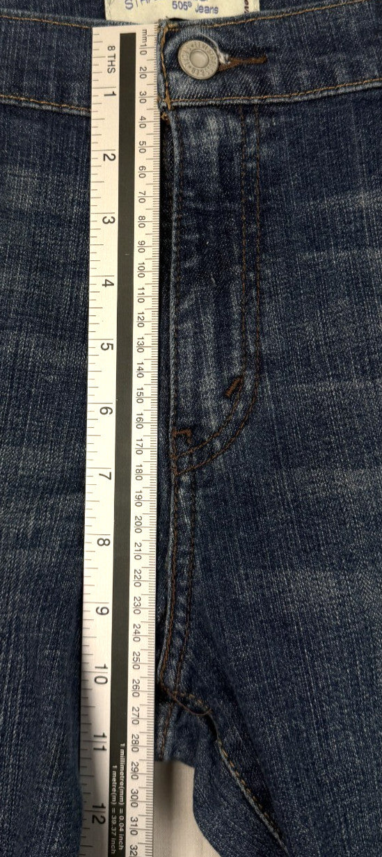 Levis 505 Womens Jeans Straight Leg Size 14 S Short Blue
