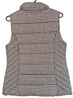 TOMMY HILFIGER Puffer Vest Womens Small Classic Houndstooth Jacket Black White