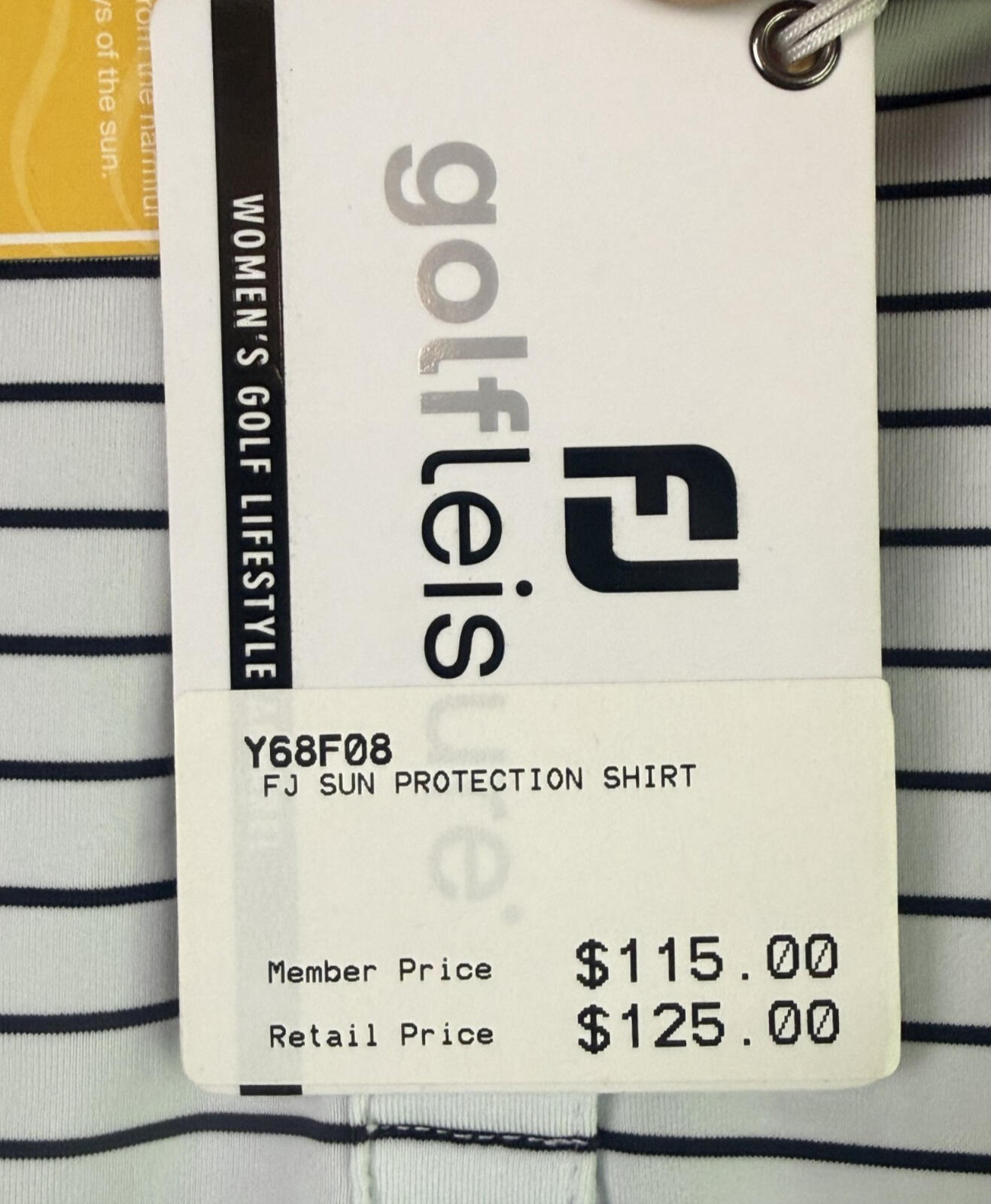 FootJoy Womens LS Pin Stripe Sun Protection Shirt Sz Large - Lighthouse - Golf