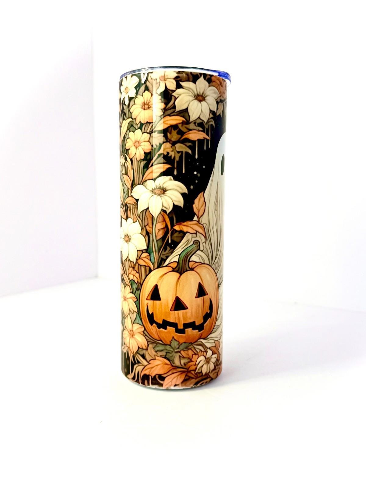 20 oz Autumn Ghost Stainless Steel Tumbler with Lid, Straw