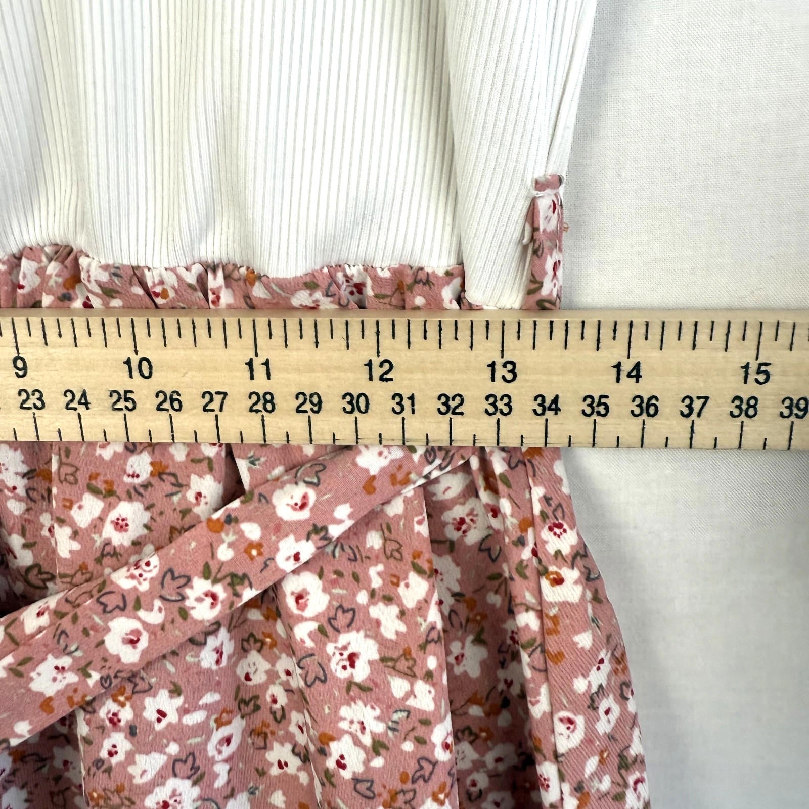 SHEIN Womens Dress Sz Large (runs small) White with Floral with Belt
