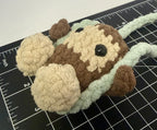 Crocheted Swinging Bigfoot - Rearview Mirror Decor - 4 inch - Handmade