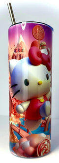 20 oz Hello Kitty Stainless Steel Tumbler with Lid, Straw