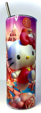 20 oz Hello Kitty Stainless Steel Tumbler with Lid, Straw
