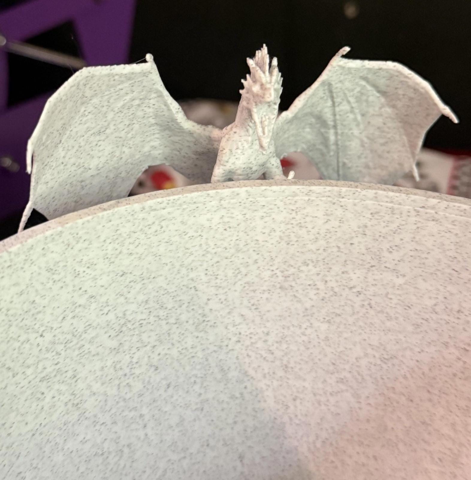 Large Dragon Yarn Bowl 3D Printed PLA Stone