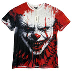 NWT Ouku Creepy Clown Pennywise Mens Size L All-Over Print Short Sleeve