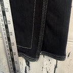 7 For All Mankind Black Contrast Stitch Straight Leg Jeans Women's Size 29