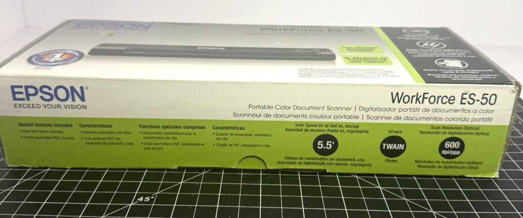 Unused Open Box Portable EPSON WorkForce ES-50 Color Document Scanner