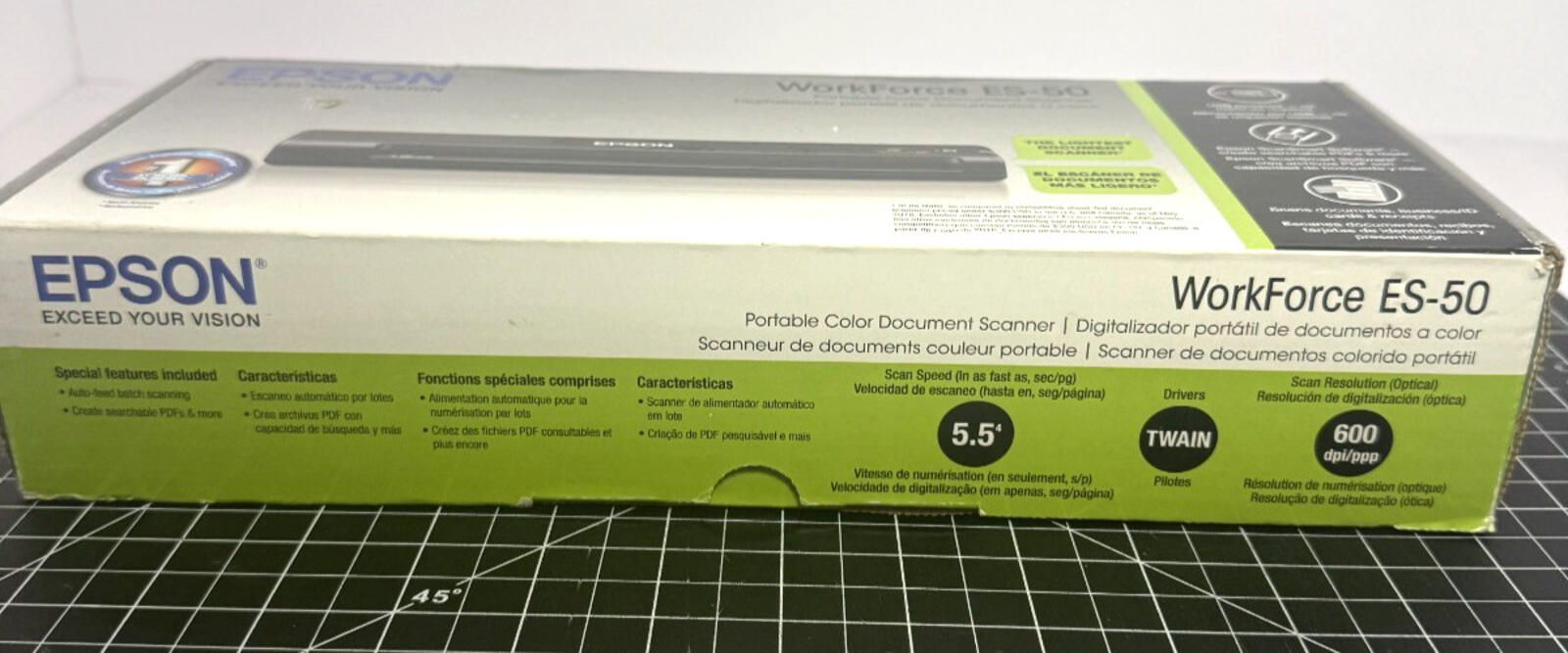 Unused Open Box Portable EPSON WorkForce ES-50 Color Document Scanner