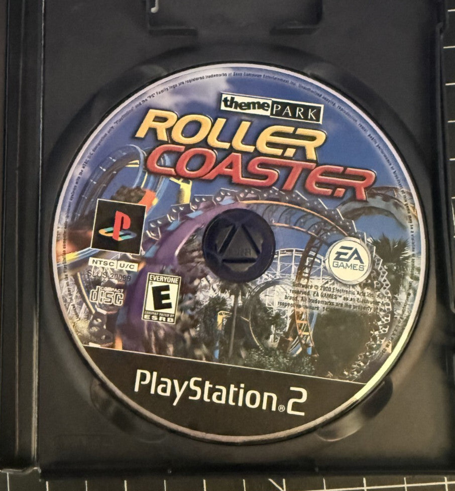 Theme Park Roller Coaster Sony PlayStation 2 PS2 EA Video Game - No Manual