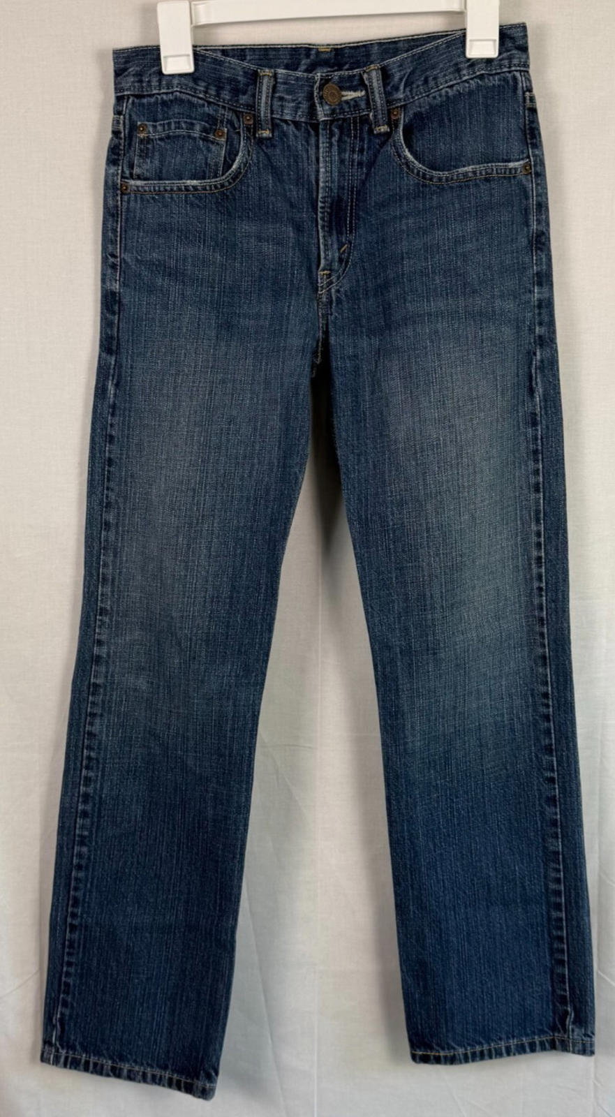 Levi's 514 Youth Boys Jeans Size 16 Reg 28x28 Dark Slim Straight Stretch Blue