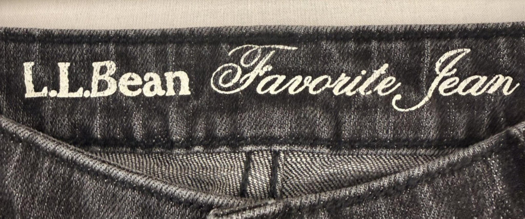 LL Bean Womens Favorite Fit Jeans Size 12 M/T Black Denim Straight Leg