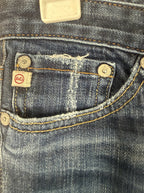 AG Adriano Goldschmied Premiere Skinny Straight Jeans Womens Size 27R Distressed