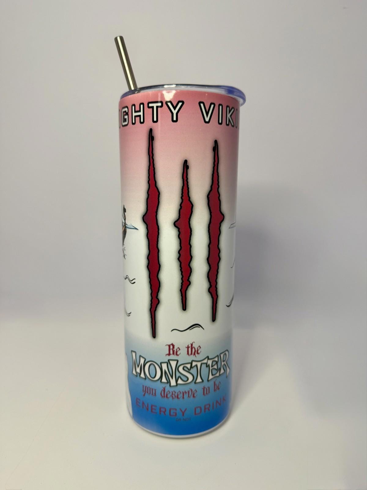 20 oz Mighty Viking Stainless Steel Tumbler with Lid, Straw