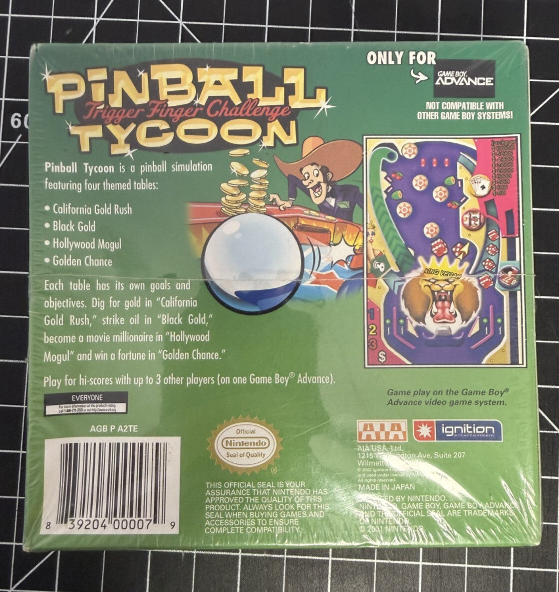 Pinball Tycoon (Nintendo Game Boy Advance, 2004). Sealed!!