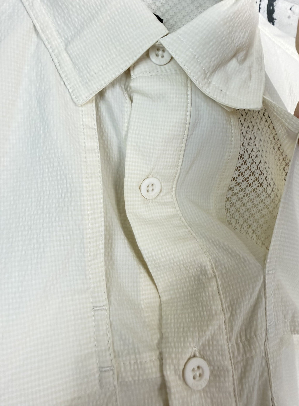 Orvis Open Air Caster Ventilated Long Sleeve Fishing Shirt Mens Size M Cream