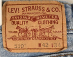 Levi's 550 Relaxed Fit Mens Blue Jeans Size 42x34 Light Wash 100% Cotton