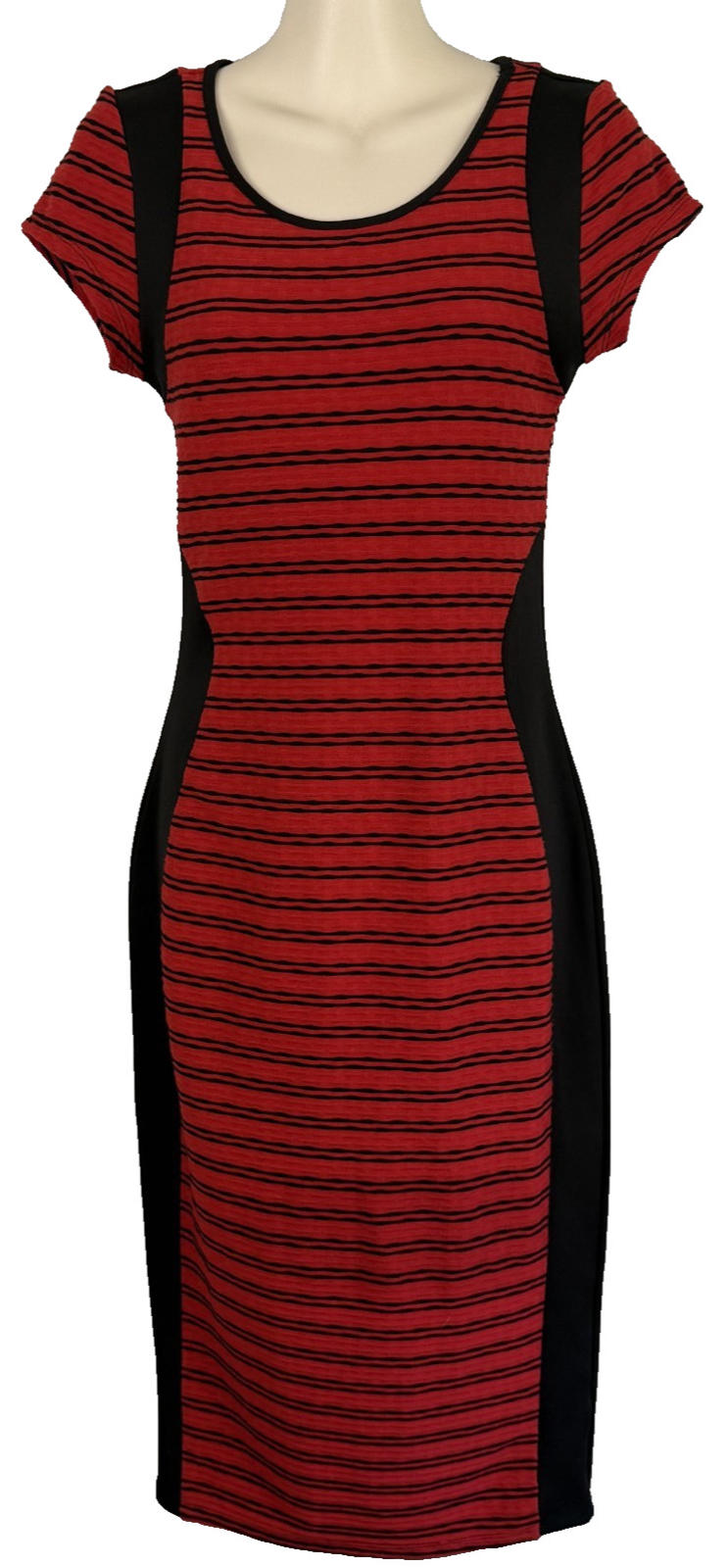 Almost Famous Pencil Dress Womens Size S Red and Black Sexy Curvy Slimming