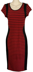 Almost Famous Pencil Dress Womens Size S Red and Black Sexy Curvy Slimming
