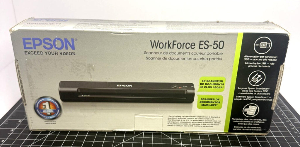 Unused Open Box Portable EPSON WorkForce ES-50 Color Document Scanner