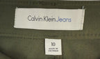 Calvin Klein Womens Pants 10 Green Straight Pant Leggings Zip Viscose