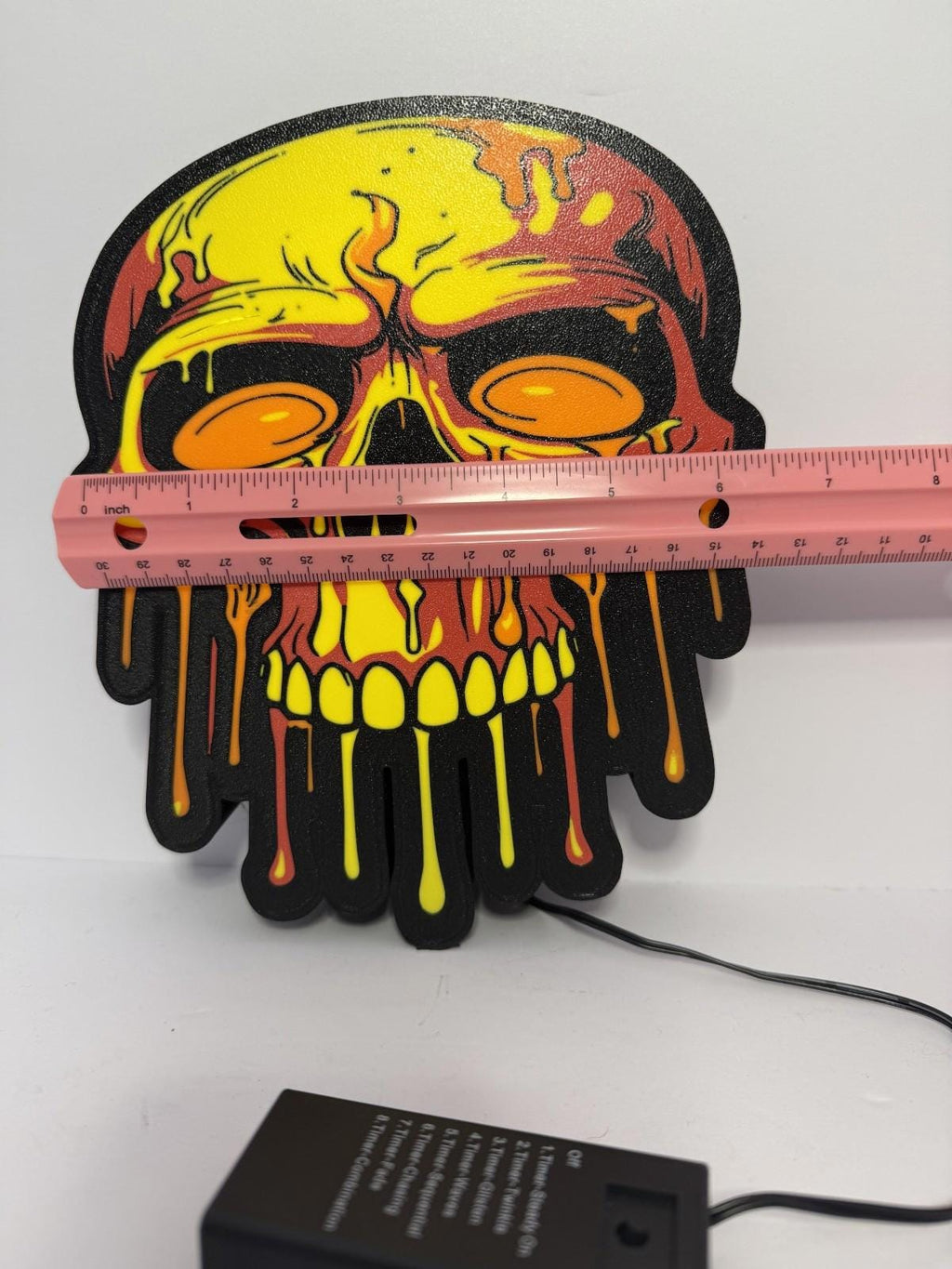 Melting Skull Light Box - 8 1/2 Inch - Multiple Modes - Halloween Horror Scary