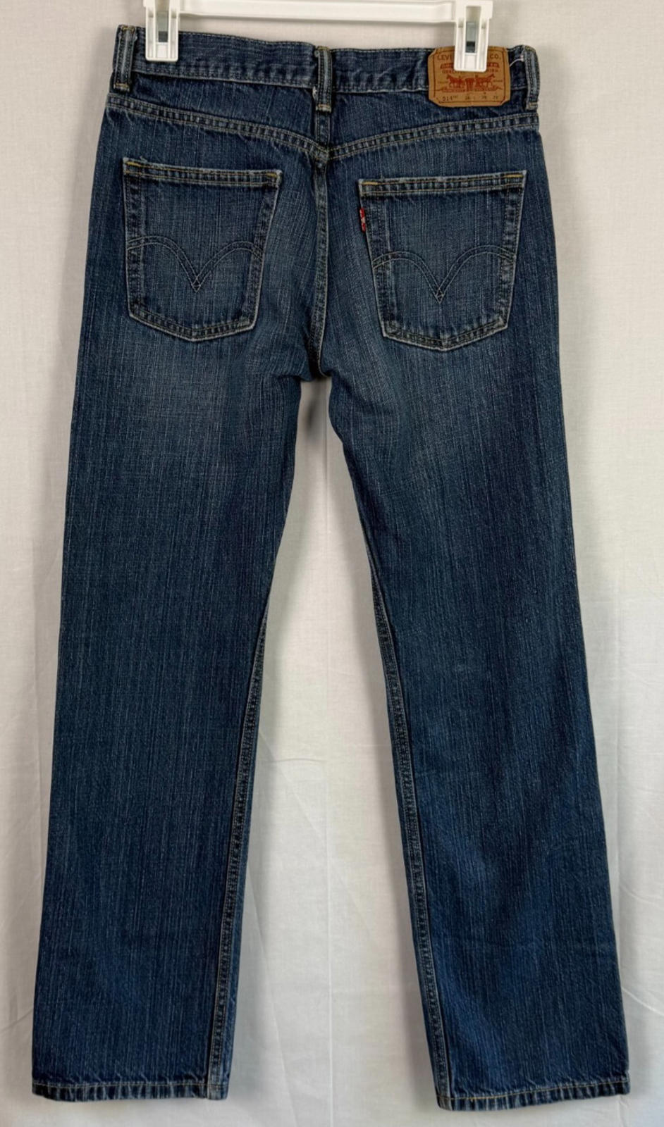 Levi's 514 Youth Boys Jeans Size 16 Reg 28x28 Dark Slim Straight Stretch Blue