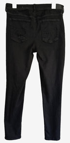 American Eagle Next Level Stretch Super Hi Rise Jegging Womens 12 Black Distress
