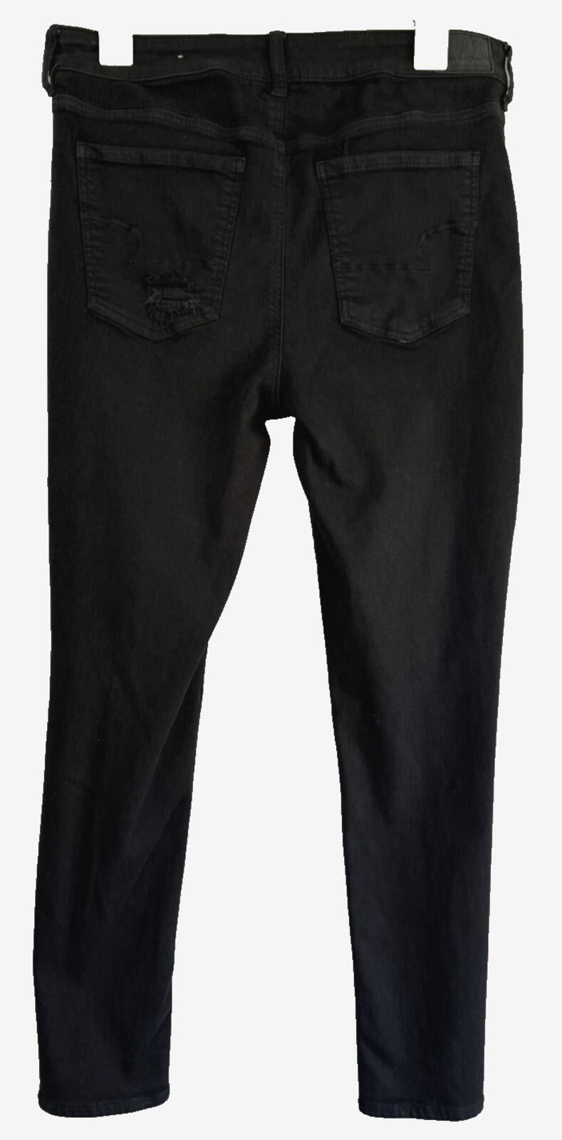 American Eagle Next Level Stretch Super Hi Rise Jegging Womens 12 Black Distress