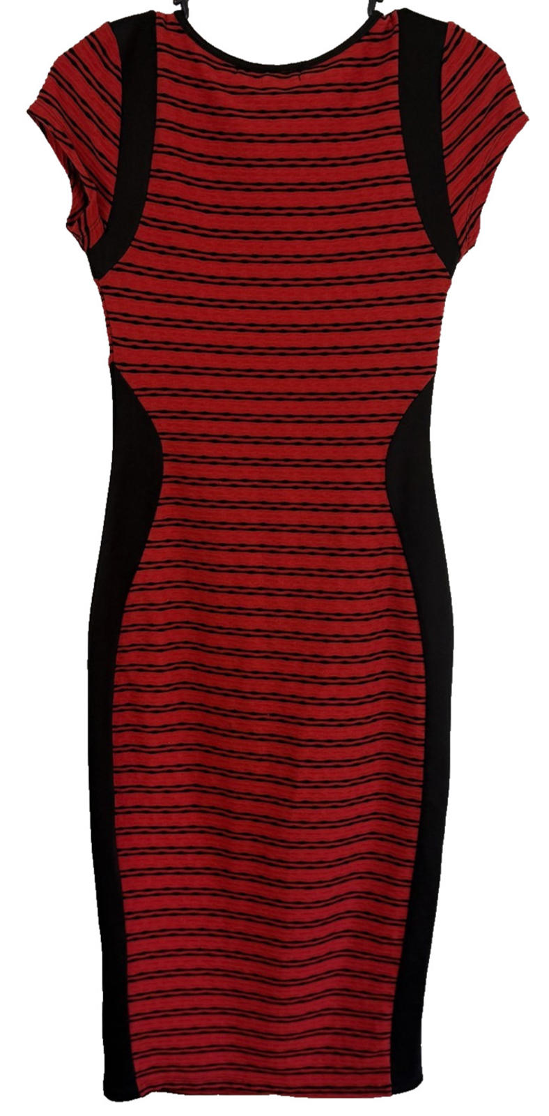 Almost Famous Pencil Dress Womens Size S Red and Black Sexy Curvy Slimming