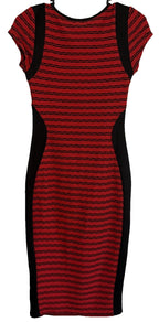 Almost Famous Pencil Dress Womens Size S Red and Black Sexy Curvy Slimming