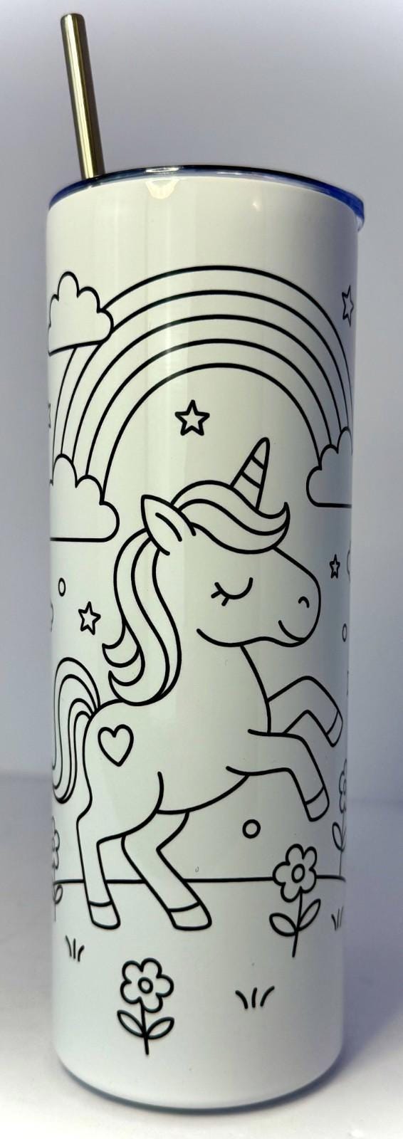 20 oz Color Me Unicorn Stainless Steel Tumbler with Lid, Straw
